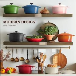 Faitout polyvalent en fonte émaillée de 5,5 qt avec couvercle pour tous les besoins culinaires