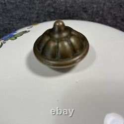 Fissler Ensemble de 7 pièces en émail des années 1960 avec poignées en laiton Nouveau Amsterdam