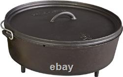 Four Dutch oven de 8 quarts en fonte avec couvercle à rebord, parfait pour la cuisson au charbon