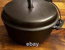 Four à fondue en fonte Vintage Griswold Iron Mountain 8 avec couvercle assorti 1037