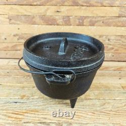 Four de camping en fonte Lodge n°6 avec couvercle, discontinué, USA 6CO, 1 qt