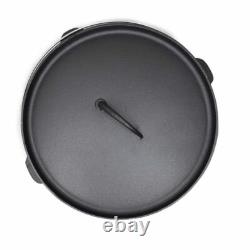 Four en fonte émaillée de 20 Qt avec couvercle à rebord et pattes Jumbo