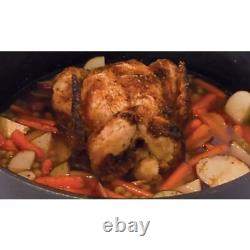 Four en fonte émaillée de 20 Qt avec couvercle à rebord et pattes Jumbo