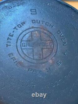 Four en fonte vintage antique Griswold No. 9 Tite-Top avec couvercle facile à nettoyer