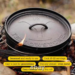 Four hollandais Yellowstone 12 Deep Camp avec couvercle Power Y finition noire