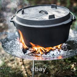 Four hollandais en fonte Petromax pour feu de camp ou cuisine à la maison, base plate