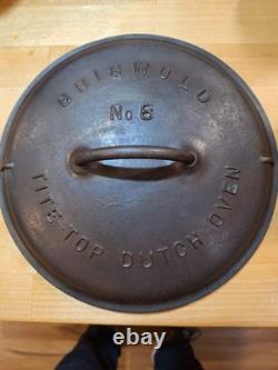 GRISWOLD N° 8 Tite-Top MARMITE HOLLANDAISE A 2551 SEUL COUVERCLE Pat. 1920 Erie PA LOGO EN PENTE