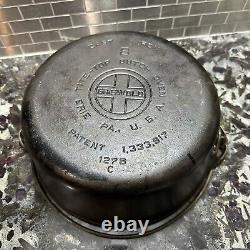 GRISWOLD Tite Top FOUROIR Néerlandais #8 1278c Fonte Plat Pas de Couvercle Fonte Années 1930
