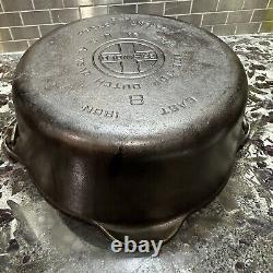 GRISWOLD Tite Top FOUROIR Néerlandais #8 1278c Fonte Plat Pas de Couvercle Fonte Années 1930