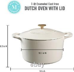 Gatwick 7 QT Cocotte en Fonte Émaillée, Lin Avec Bouton en Or