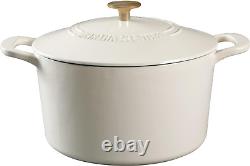 Gatwick 7 QT Cocotte en Fonte Émaillée, Lin Avec Bouton en Or