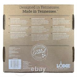 Genuine LODGE USA Cocotte en fonte émaillée Pays-Bas fabriquée aux États-Unis Smooth Sailing 3 Qt