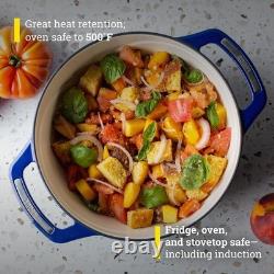 Genuine LODGE USA Cocotte en fonte émaillée Pays-Bas fabriquée aux États-Unis Smooth Sailing 3 Qt