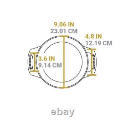 Genuine LODGE USA Cocotte en fonte émaillée Pays-Bas fabriquée aux États-Unis Smooth Sailing 3 Qt