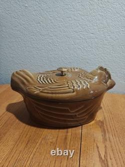 Grande cocotte en fonte Staub de 5 qt avec couvercle, rôtissoire d'occasion, rare