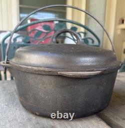 Griswold #8 Cocotte en fonte Erie 1278C avec couvercle auto-arrosant TRIVET 1288B