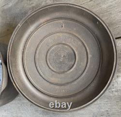 Griswold #8 Cocotte en fonte Erie 1278C avec couvercle auto-arrosant TRIVET 1288B