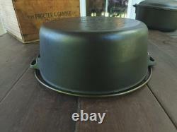 Griswold #8 Faitout en Fonte avec Grand Logo en Blocs et Couvercle Assorti Rénové