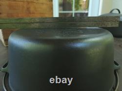 Griswold #8 Faitout en Fonte avec Grand Logo en Blocs et Couvercle Assorti Rénové