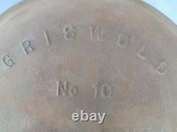 Griswold Grande Logo Fonte #10 Cocotte Hollandaise Erie 835 avec Couvercle 2553 + Trivet, 1920