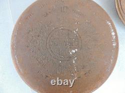 Griswold Grande Logo Fonte #10 Cocotte Hollandaise Erie 835 avec Couvercle 2553 + Trivet, 1920