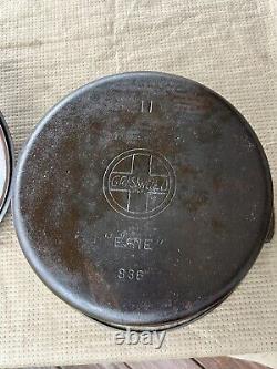 Griswold N°11 Logo Incliné ERIE Cocotte Hollandaise 836, Couvercle ERIE N°11 Assorti 2554