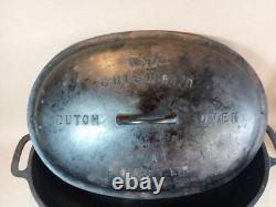 Griswold N° 7 Rôtissoire Ovale Faitout en Fonte Couvercle 647 & 648A avec Trivet 276