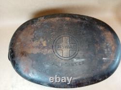 Griswold N° 7 Rôtissoire Ovale Faitout en Fonte Couvercle 647 & 648A avec Trivet 276