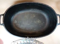 Griswold N° 7 Rôtissoire Ovale Faitout en Fonte Couvercle 647 & 648A avec Trivet 276