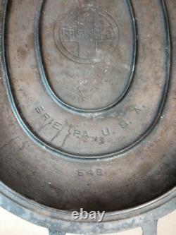 Griswold N° 7 Rôtissoire Ovale Faitout en Fonte Couvercle 647 & 648A avec Trivet 276