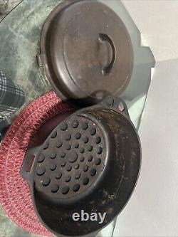 Griswold No. 8 Casserole à Couverture Serrée W 1288A Couvercle Auto-Arrosant Logo Petit Bloc