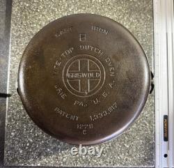Griswold n° 8 Tite-Top cocotte néerlandaise 1278 avec couvercle et trépied 206 en fonte