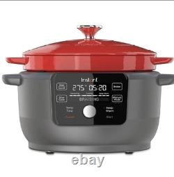 Instant Gourmet Cocotte en fonte 6 qt 5-en-1 rouge boîte ouverte testée et fonctionne Instant Gourmet Cocotte en fonte 6 qt 5-en-1 rouge boîte ouverte testée et fonctionne