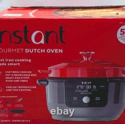 Instant Gourmet Cocotte en fonte 6 qt 5-en-1 rouge boîte ouverte testée et fonctionne