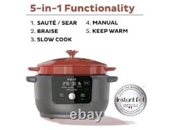 Instant Gourmet Cocotte en fonte 6 qt 5-en-1 rouge boîte ouverte testée et fonctionne