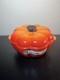 Le Creuset 2 Qt Cocotte En Fonte &Eacute;maill&eacute;e Citrouille Four Hollandais Flamme Euc France