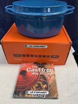 LE CREUSET 2 en 1 Doufeu en fonte avec couvercle de grill ovale 7 1/4 BLEU
