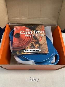 LE CREUSET 2 en 1 Doufeu en fonte avec couvercle de grill ovale 7 1/4 BLEU