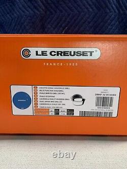 LE CREUSET 2 en 1 Doufeu en fonte avec couvercle de grill ovale 7 1/4 BLEU