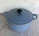 Le Creuset 3,5 Quart Cocotte Bleue Claire Avec Couvercle #22 Couleur Rare