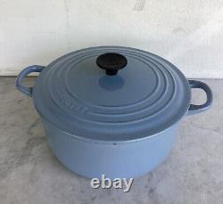 LE CREUSET 3,5 Quart Cocotte Bleue Claire Avec Couvercle #22 Couleur Rare