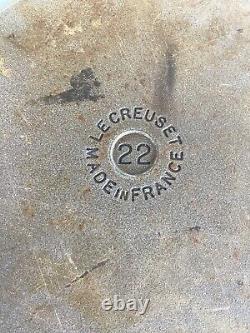 LE CREUSET 3,5 Quart Cocotte Bleue Claire Avec Couvercle #22 Couleur Rare