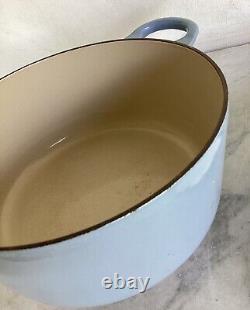 LE CREUSET 3,5 Quart Cocotte Bleue Claire Avec Couvercle #22 Couleur Rare