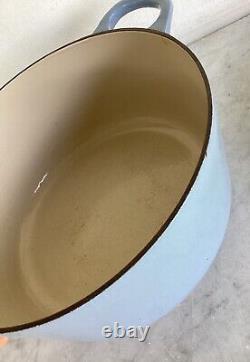 LE CREUSET 3,5 Quart Cocotte Bleue Claire Avec Couvercle #22 Couleur Rare