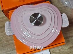 LE CREUSET Cocotte en fonte en forme de cœur D'amour 2L ROSE COQUILLAGE NIB
