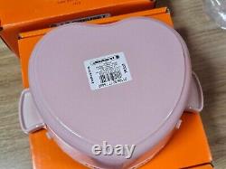 LE CREUSET Cocotte en fonte en forme de cœur D'amour 2L ROSE COQUILLAGE NIB