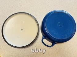 LE CREUSET EN Fonte Émaillée BLEU #24 Faitout 4,5 QT Avec Couvercle FRANCE