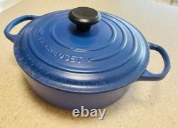 LE CREUSET EN Fonte Émaillée BLEU #24 Faitout 4,5 QT Avec Couvercle FRANCE