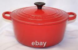 LE CREUSET FOUR EN FONTE ÉMAILLÉE ROUGE #22 3,5 L EXUC PROPRE