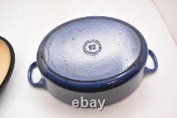 La Cocotte Ovale Le Creuset France #25 avec Couvercle en Fonte Émaillée Bleue 3,5 litres
